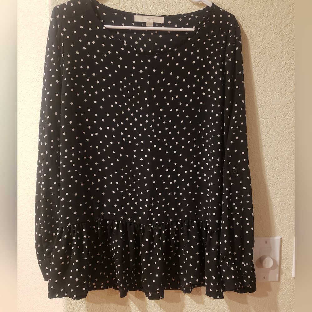 Loft Polka Dot Long Sleeve Top